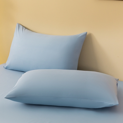 91家纺网 家纺一手货源 找家纺 梵克保罗 2025新款简约纯色亲肤磨毛枕套 天蓝