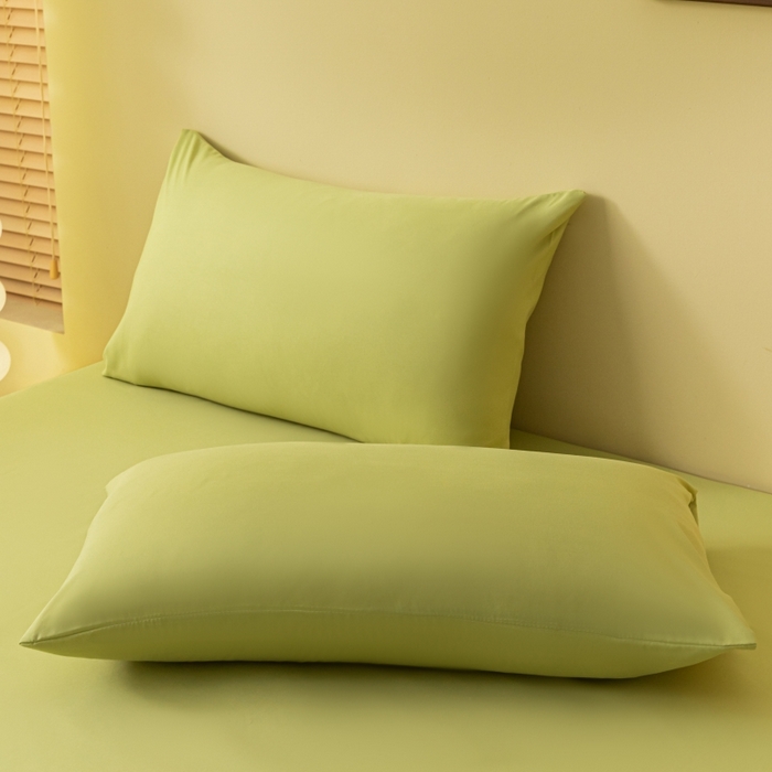 91家纺网 家纺一手货源 找家纺 梵克保罗 2025新款简约纯色亲肤磨毛床笠 草绿