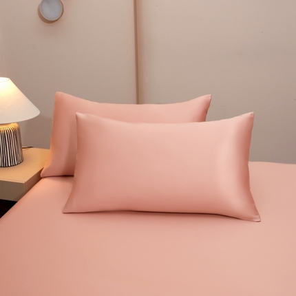 梵克保罗 2025新款100支50双股全棉单品枕套 50双股-桃子粉