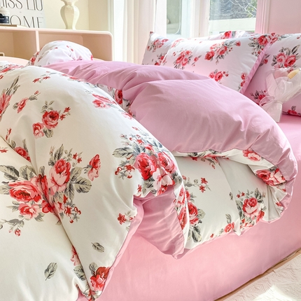 念家居 2025新款直播爆款三件套印花小清新13070全棉四件套 如花似月