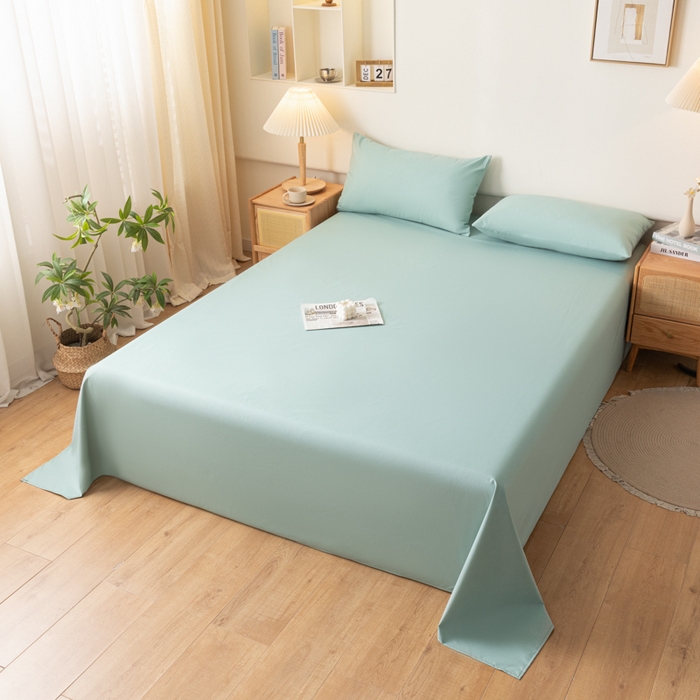 91家纺网 家纺一手货源 找家纺 梵克保罗 2025新款亲肤舒适防水纯色床单 C-墨绿