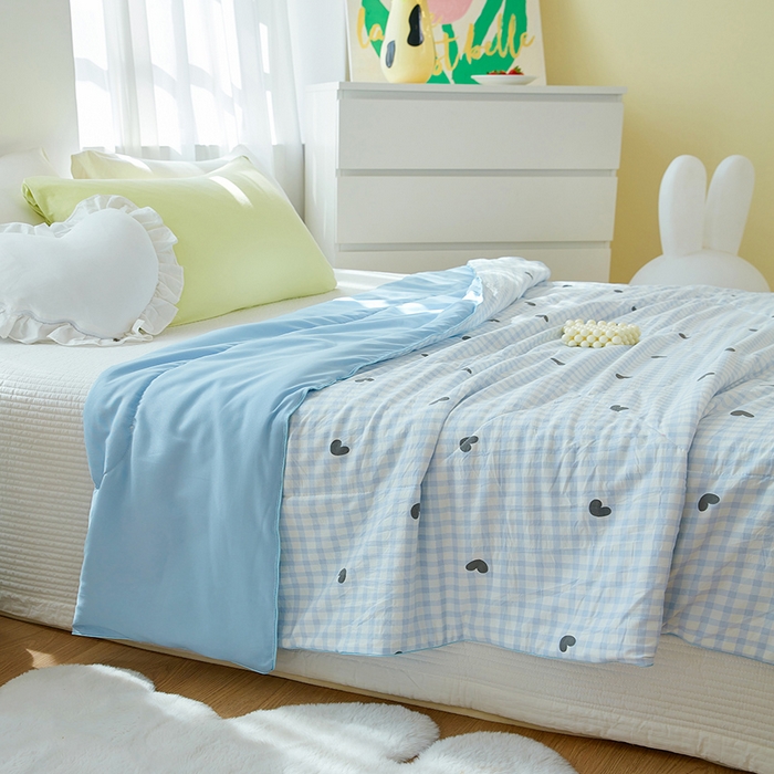 91家纺网 家纺一手货源 找家纺 梦恬佳 2025新款A类水洗皱皱棉夏凉被 小幸运