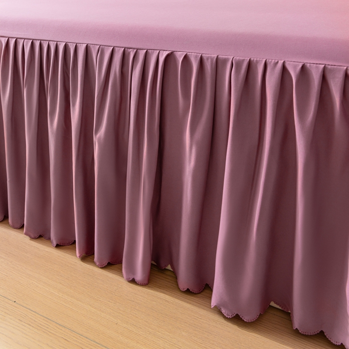 91家纺网 家纺一手货源 找家纺 梵克保罗 2025新款亲肤磨毛舒适柔软纯色Q系列床裙 Q-冷玫瑰