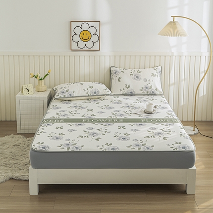  卢赛尔2025新款凉感丝提花凉席床笠款 朝暮