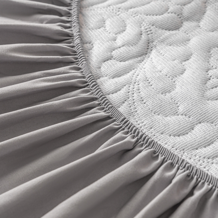 91家纺网 家纺一手货源 找家纺 梵克保罗 2025新款简约纯色水洗棉防水夹棉枕套 浅灰