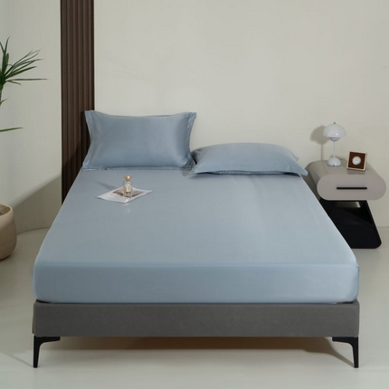 馨乐家纺 2025款水洗天丝纯色床笠 浅水蓝