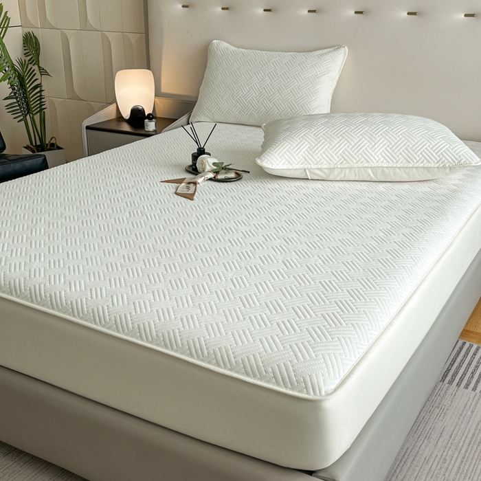 91家纺网 家纺一手货源 找家纺 （总）梵克保罗 2025新款凉感丝床笠凉席三件套--饼干系列