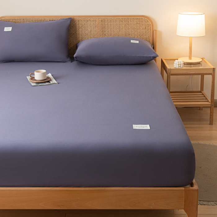 91家纺网 家纺一手货源 找家纺 梵克保罗 2025新款亲肤舒适全棉13372喷气床笠 帝王紫