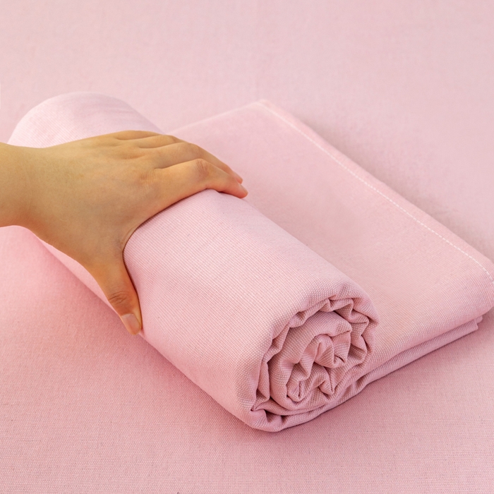 91家纺网 家纺一手货源 找家纺 2025新款老粗布床单老粗布凉席系列-凉席 浪漫-粉