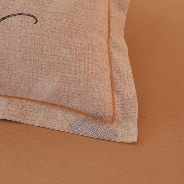 91家纺网 家纺一手货源 找家纺 幸嘉轩 2025新款全棉喷气加厚磨毛单被套 芬德拉-棕