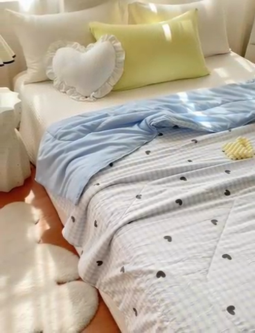 91家纺网 家纺一手货源 找家纺 梦恬佳 2025新款A类水洗皱皱棉夏凉被 小幸运