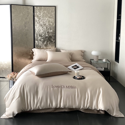 （总）优悦 2025新款冰丝印花刺绣双拼四件套-漫心