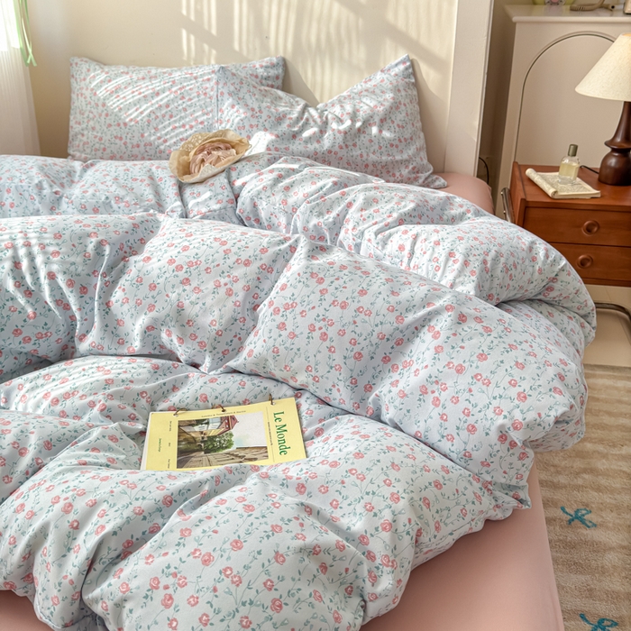 91家纺网 家纺一手货源 找家纺 冕悠家纺 2025新款热款A类高克重针织双层纱四件套系列 （提供买家秀） 馥郁玫瑰