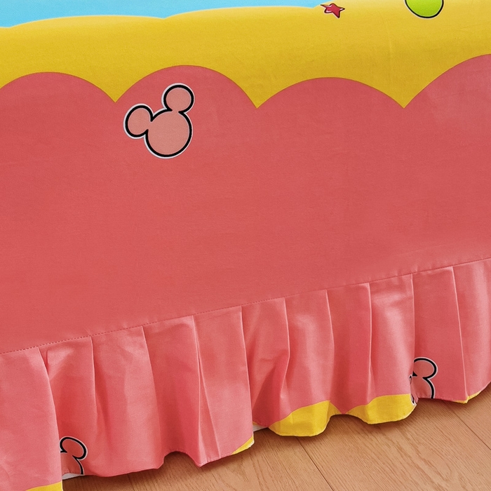 91家纺网 家纺一手货源 找家纺 2025新款全棉花边款床单 米奇