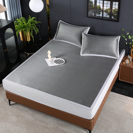 91家纺网 家纺一手货源 找家纺 四川牛皮席 2025新款冰丝冰藤刺绣款凉席 5