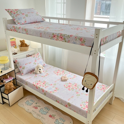 2025新款A类全棉印花学生宿舍床笠系列 繁花晚庭