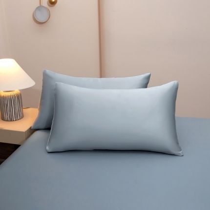 梵克保罗 2025新款100支50双股全棉单品枕套 50双股-雾霾蓝