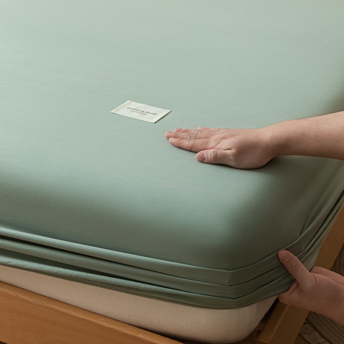 91家纺网 家纺一手货源 找家纺 梵克保罗 2025新款亲肤舒适全棉13372喷气床笠 果绿