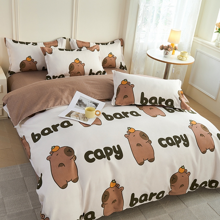 91家纺网 家纺一手货源 找家纺 爱诗诺2025加厚生态棉磨毛四件套高克重植物羊绒四件套大量现货巴拉