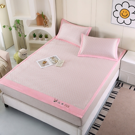 91家纺网 家纺一手货源 找家纺 （总）四川牛皮席 2025新款凉感丝凉豆豆席三件套