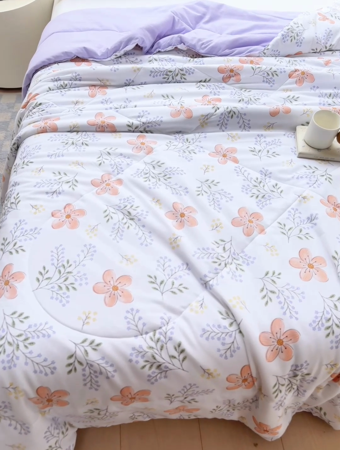 91家纺网 家纺一手货源 找家纺 穆琪 2025新款小花边印花夏被小清新夏凉被 花颜-小花边