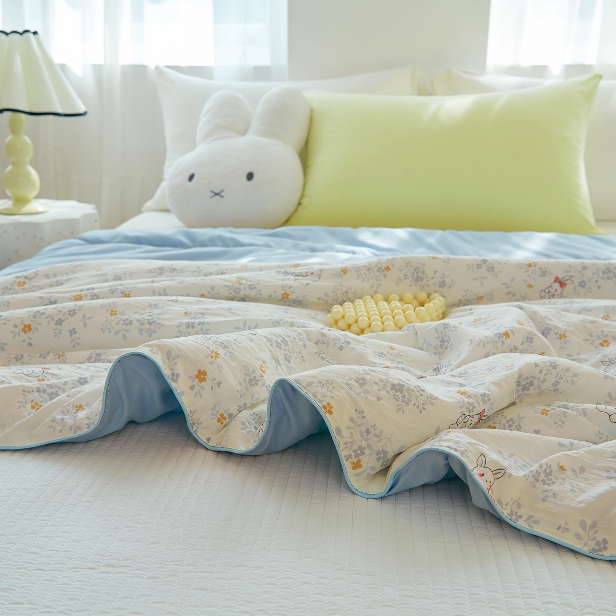 91家纺网 家纺一手货源 找家纺 （总）梦恬佳 2025新款A类水洗皱皱棉夏凉被