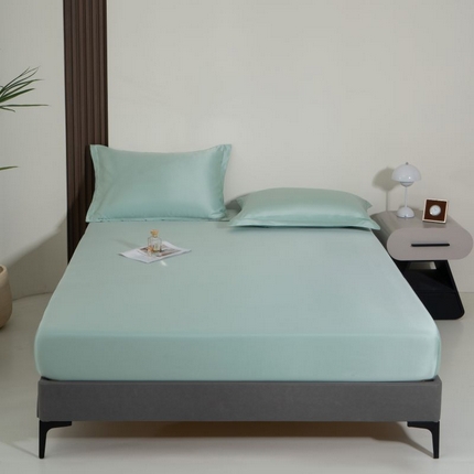 馨乐家纺 2025款水洗天丝纯色床笠 月光绿