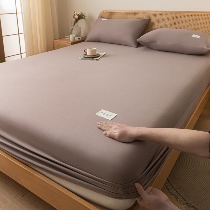 91家纺网 家纺一手货源 找家纺 梵克保罗 2025新款亲肤舒适全棉13372喷气床笠 巧棕