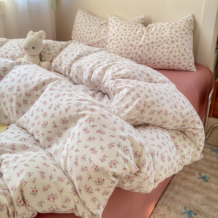 91家纺网 家纺一手货源 找家纺 冕悠家纺 2025新款热款A类高克重针织双层纱四件套系列 （提供买家秀） 花开半夏