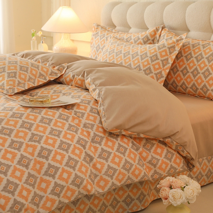 91家纺网 家纺一手货源 找家纺 幸嘉轩 2025新款全棉喷气加厚磨毛单被套 卡布奇诺