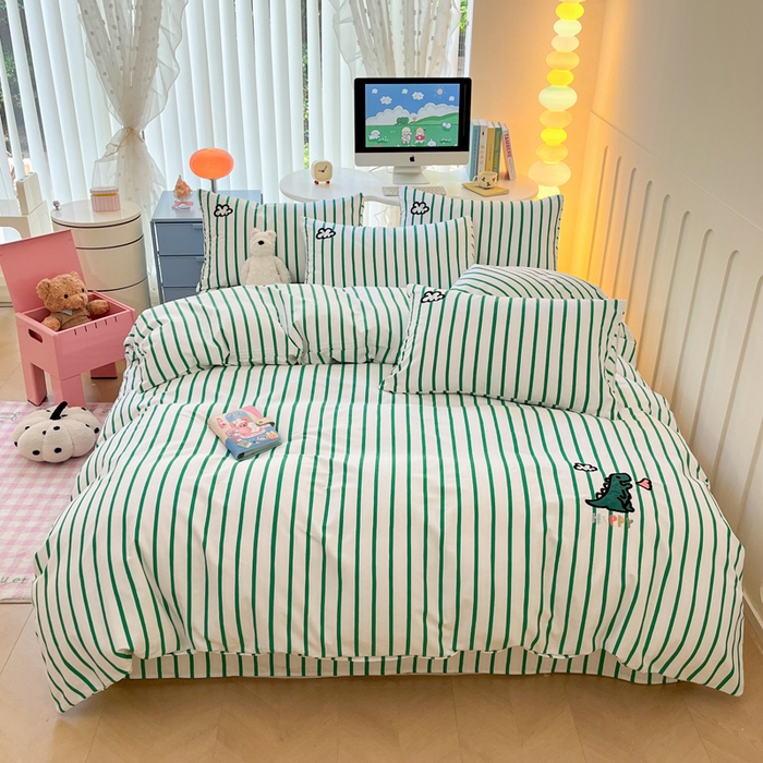 91家纺网 家纺一手货源 找家纺 （总）雅居纺家纺 2025新款全棉老粗布绣花四件套单被套