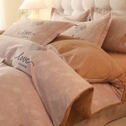 91家纺网 家纺一手货源 找家纺 幸嘉轩 2025新款全棉喷气加厚磨毛单被套 芬德拉-棕