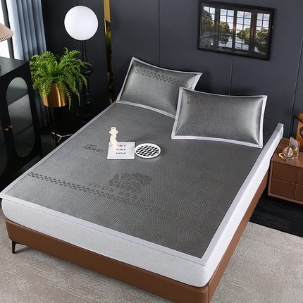 91家纺网 家纺一手货源 找家纺 四川牛皮席 2025新款冰丝冰藤刺绣款凉席 7