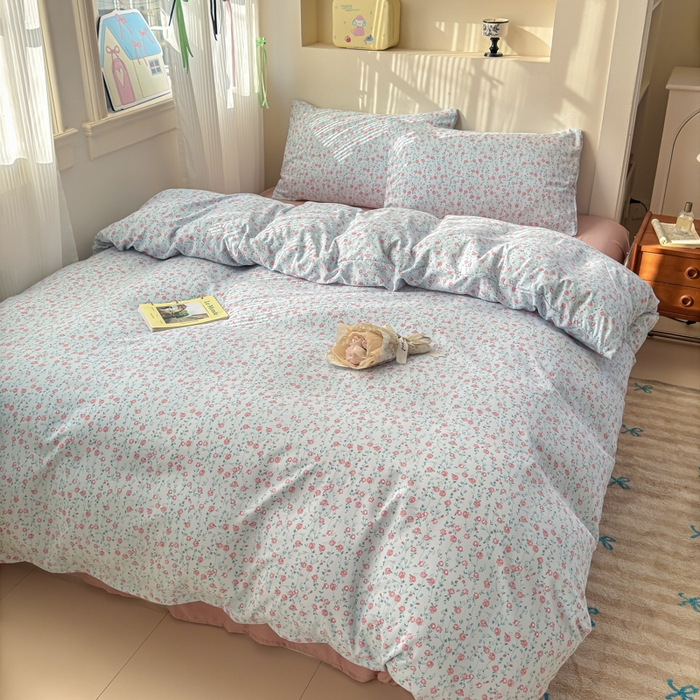 91家纺网 家纺一手货源 找家纺 冕悠家纺 2025新款热款A类高克重针织双层纱四件套系列 （提供买家秀） 馥郁玫瑰