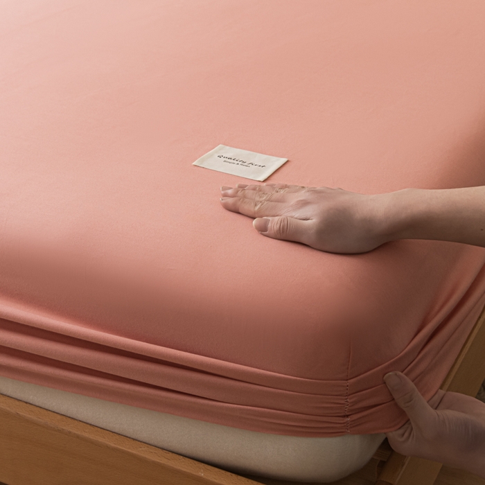 91家纺网 家纺一手货源 找家纺 梵克保罗 2025新款亲肤舒适全棉13372喷气床笠 香妃粉