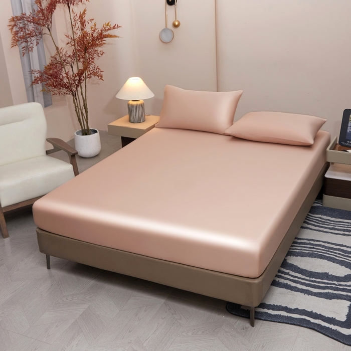 91家纺网 家纺一手货源 找家纺 梵克保罗 2025新款100支50双股全棉单品床笠 50 双股-灰灰粉