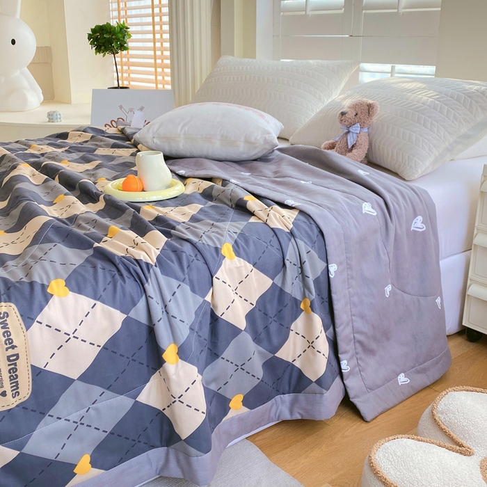 91家纺网 家纺一手货源 找家纺 （自己工厂 有网销大热款 网销帮推可合作优惠）2025新款全棉夏被空调被夏凉被纯棉夏季儿童棉花薄被子 格韵空间