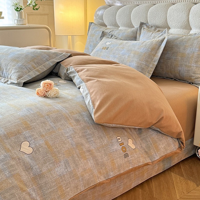 91家纺网 家纺一手货源 找家纺 幸嘉轩 2025新款全棉喷气加厚磨毛单被套 复古