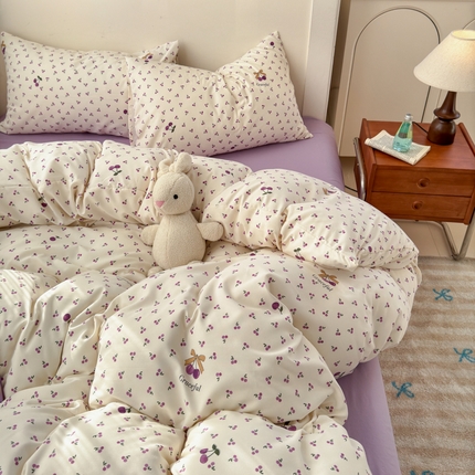 91家纺网 家纺一手货源 找家纺 （总）冕悠家纺 2025新款热款A类高克重针织双层纱四件套系列 （提供买家秀）