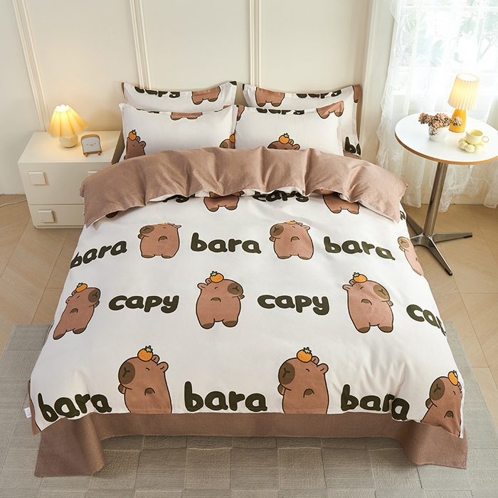 91家纺网 家纺一手货源 找家纺 爱诗诺2025加厚生态棉磨毛四件套高克重植物羊绒四件套大量现货巴拉