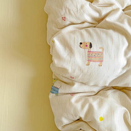 耀悦家纺 2025新款纯棉有氧双层纱四件套第二弹 奶油蛋糕犬