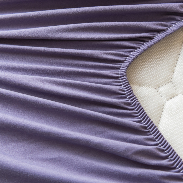 91家纺网 家纺一手货源 找家纺 梵克保罗 2025新款纯色加棉防水大豆纤维床笠 神秘紫