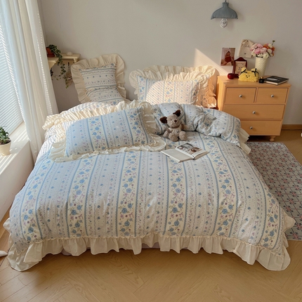 91家纺网 家纺一手货源 找家纺 （总）六巷胡同 2025新款韩式复古博主风小碎花花边款四件套