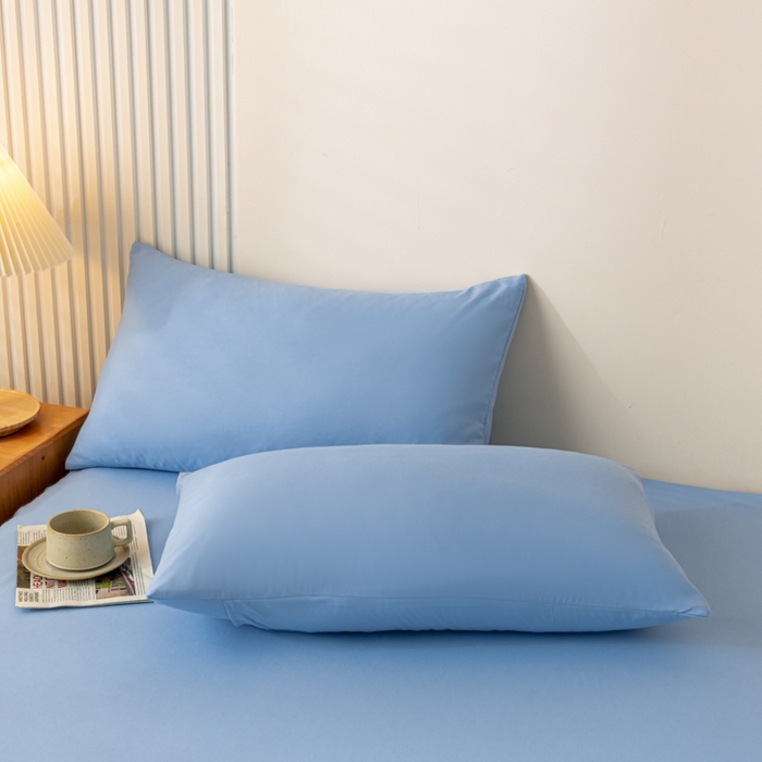 91家纺网 家纺一手货源 找家纺 梵克保罗 2025新款亲肤磨毛舒适柔软纯色Q系列枕套 Q-天蓝