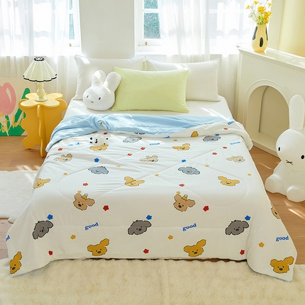 梦恬佳 2025新款A类水洗皱皱棉夏凉被 快乐小狗