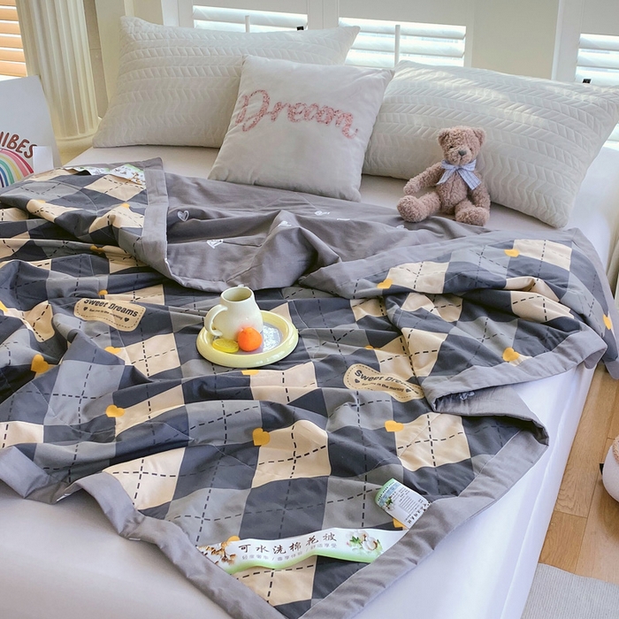 91家纺网 家纺一手货源 找家纺 （自己工厂 有网销大热款 网销帮推可合作优惠）2025新款全棉夏被空调被夏凉被纯棉夏季儿童棉花薄被子 格韵空间