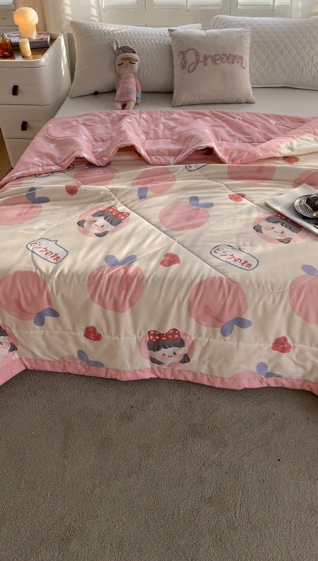 91家纺网 家纺一手货源 找家纺 （自己工厂 有网销大热款 网销帮推可合作优惠）2025新款全棉夏被空调被夏凉被纯棉夏季儿童棉花薄被子 白桃公主