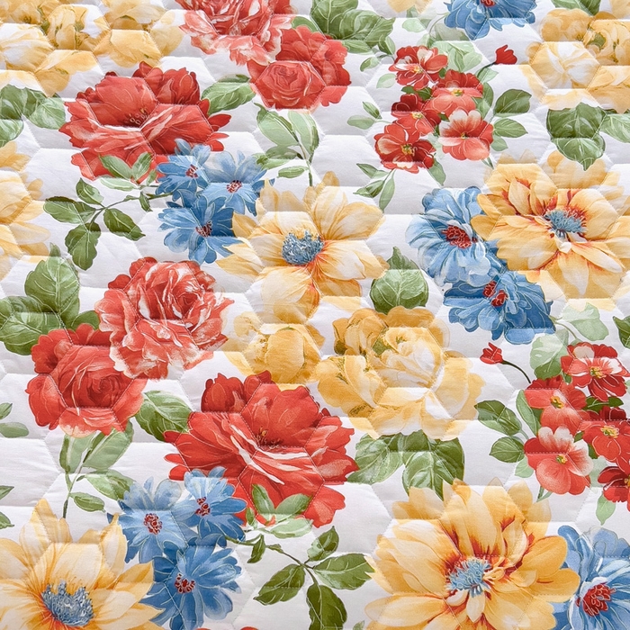 91家纺网 家纺一手货源 找家纺 2025新款全棉夹棉床裙 锦绣年华