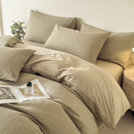 91家纺网 家纺一手货源 找家纺 （总）欣晴家纺 2025新款亲肤水洗棉简约大提花四件套