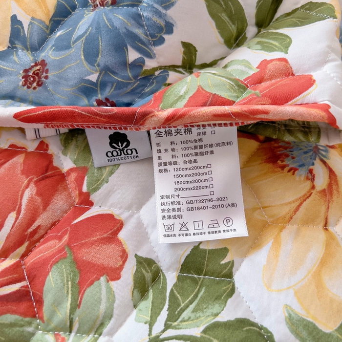 91家纺网 家纺一手货源 找家纺 2025新款全棉夹棉床裙 锦绣年华